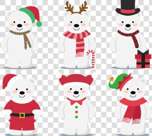 Baby Polar Bear Christmas Clip Art   Christmas Polar Bear Clip Art  HD Png Download