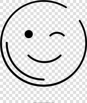 Wink Coloring Page   Smiley  HD Png Download