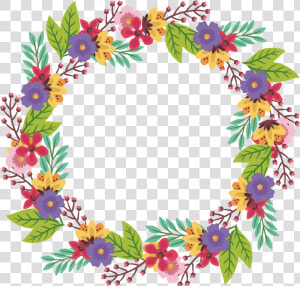 Border Frame Wreath Circle Round Leaves Vines Vinesan   Roman Garlands Flowers Clipart  HD Png Download