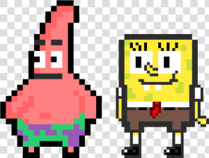 Spongebob And Patrick   Patrick Spongebob Pixel Art  HD Png Download