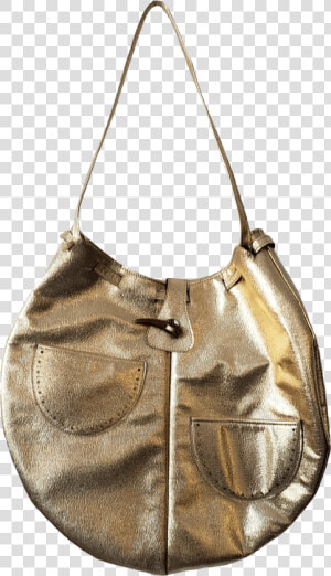 Round Gold Bag With Eyelet Pockets   Shoulder Bag  HD Png Download