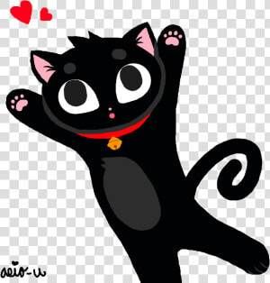 Jumping Black Cat   Domestic Short haired Cat  HD Png Download