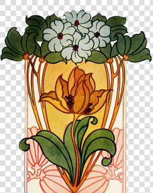 Transparent Art Nouveau Png   Art Deco Flower Art  Png Download