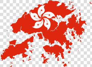 Hong Kong Flag Map  HD Png Download