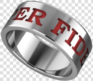 Semper Fidelis Band W red Background   Titanium Ring  HD Png Download