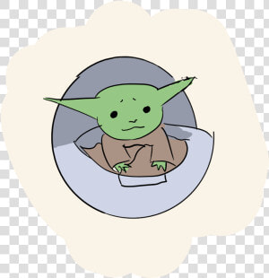 Cartoon Illustration Fictional Character   Baby Yoda Meme Transparant  HD Png Download