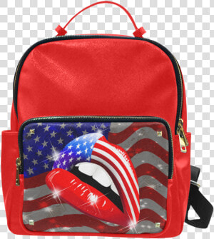 Usa Flag Lipstick On Sensual Lips Campus Backpack large   Great Wave Off Kanagawa Backpack  HD Png Download