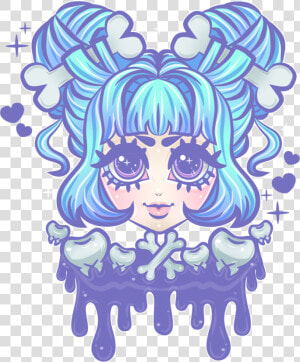  kawaii  pastel  goth  yami  girl  anime  bone  bones   Art Kawaii Pastel Goth  HD Png Download