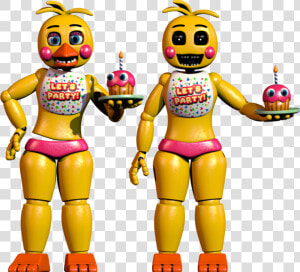 Toy Chica With And Without Beak   Fnaf 2 Toy Chica Full Body  HD Png Download