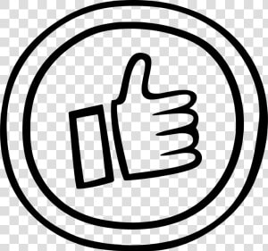 Thumb Signal Black And White Comics Panel   Icon Thumbs Up Circle  HD Png Download