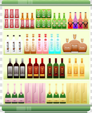 Supermarket Shelf  Liquor  Alcohol  Spirits  Beer    Drinks Clipart Supermarket  HD Png Download