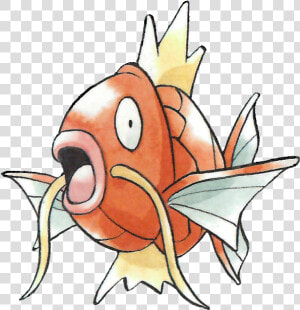 Character Stats And Profiles   Magikarp Artwork Ken Sugimori  HD Png Download