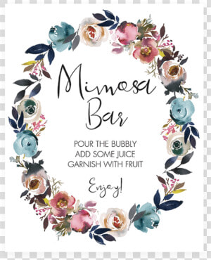 Printable Mimosa Bar Sign   Baby Shower Sign Free  HD Png Download