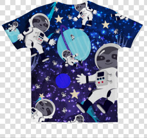 Space Sloth Classic Sublimation Adult T shirt   Cartoon  HD Png Download