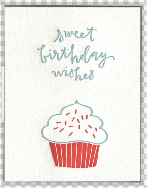 Birthday Cupcake Letterpress Greeting Card   Cupcake  HD Png Download