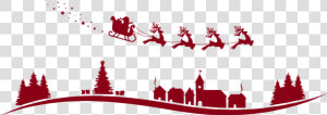 Santa Claus Reindeer Sled Vector Graphics Christmas   Santa Claus Reindeer Flying Vector  HD Png Download