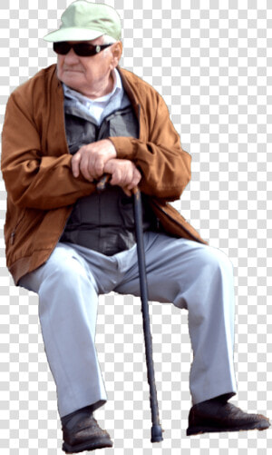 Sitting Old Man In Coat   Png Download   Old Person Sitting Png  Transparent Png