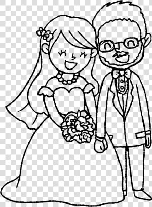 Drawing Photos Marriage   Marriage Drawing  HD Png Download