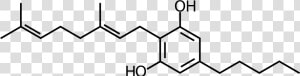 A Molecular Model Of Cbg   Cannabigerol Cbg  HD Png Download