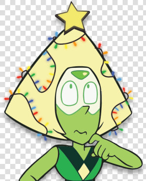 Green cartoon clip Art fictional Character   Steven Universe Peridot Christmas  HD Png Download