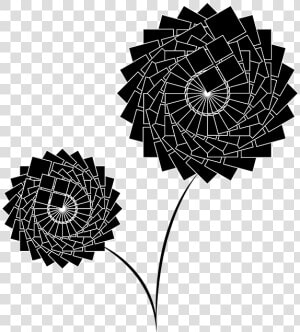 Flowers  Black  Flowers 2 Bunches  Vector Image  Vector  HD Png Download