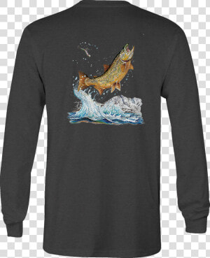 Motorcycle Long Sleeve Tshirt Walleye Jumping Fish   Shirt  HD Png Download