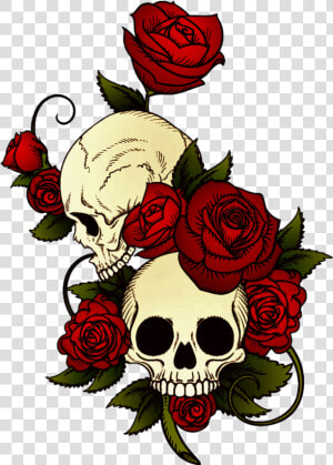  skulls  roses  tattoo   Skulls And Roses Drawing  HD Png Download