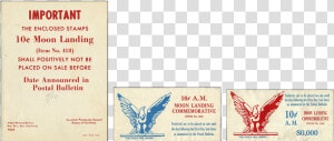 Post Office Notices Early Release Moon Landing Stamp   Poster  HD Png Download