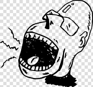 Outline  People  Man  Guy  Face  Person  Human  Cartoon   Screaming Person Clipart  HD Png Download