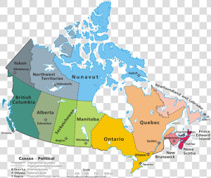 Map Canada Political 2   Hd Map Of Canada  HD Png Download