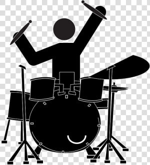 Pink Clipart Drum Set   Rock Drummer Clip Art  HD Png Download