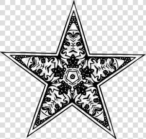 Line Art plant star   Estampado Blanco Y Negro De Estrellas  HD Png Download