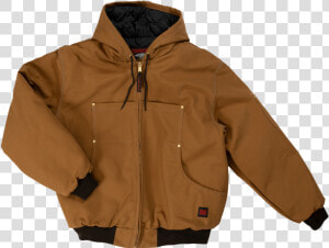 Tough Duck Mens Hooded Bomber Jacket Brown Front   Terra Duck Bomber Jacket  HD Png Download