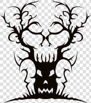 Scary Spooky Tree Png Clipart Image   Spooky Scary Halloween Drawings  Transparent Png