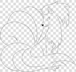 Growlithe Drawing Vulpix   Ninetales Coloring Page  HD Png Download