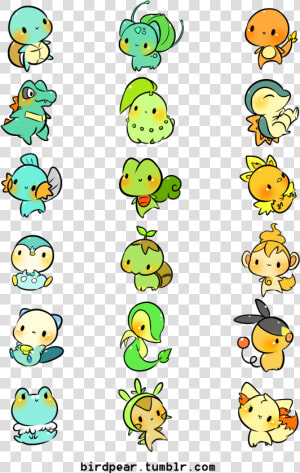 Kawaii Pokemon Starters  HD Png Download