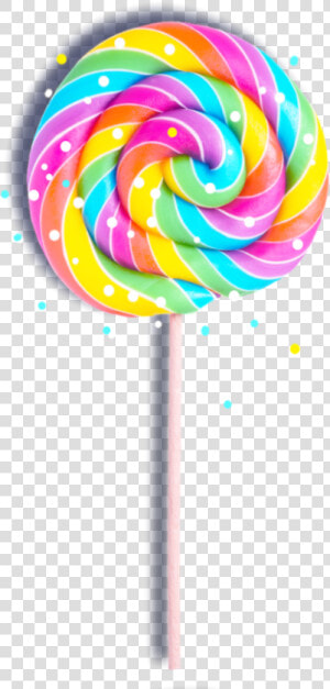 Food Swirl Yummy Cutefood   Rainbow Lollipop Transparent  HD Png Download