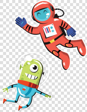 Transparent Kid Astronaut Clipart   Alien In Astronaut Cartoon  HD Png Download