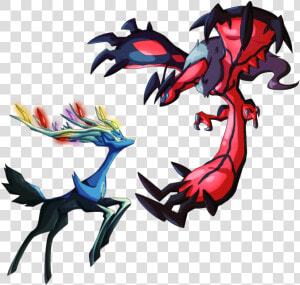 Games pokemon nintendo 3ds art beautiful Pictures   Xerneas Vs Yveltal  HD Png Download