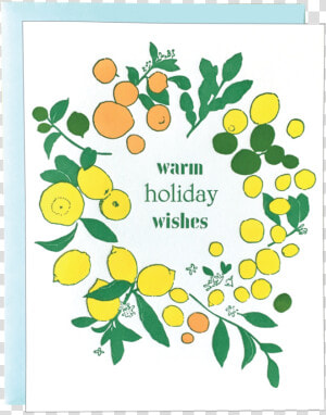 Citrus Wreath Holiday Card   Greeting Card  HD Png Download