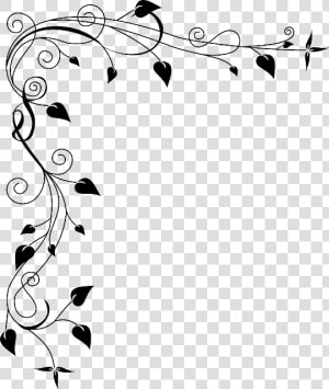 Background Bunga Hitam Putih   Flower Border Vector Png  Transparent Png