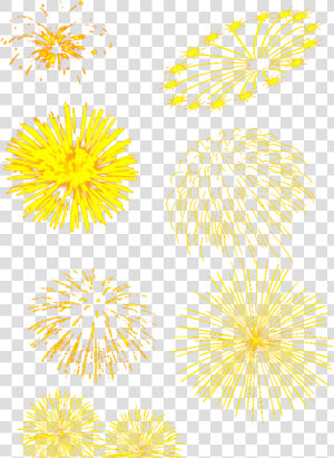 Floral Design Yellow Pattern Fireworks Set   Fogos De Artificio  HD Png Download