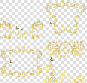 White And Gold Pattern   Motif  HD Png Download