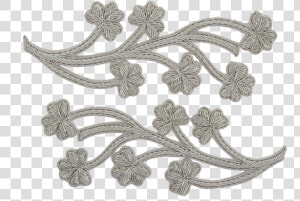 One Pair Of Silver Shamrock Repeat Patterns Gilt   Lace  HD Png Download