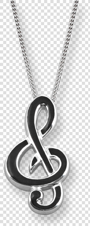 Nicole Barr Designs Fine Enamels Silver Treble Clef   Locket  HD Png Download