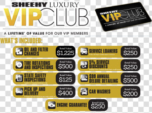 Sheehy Luxury Vip What S Included   Sheehy Vip Club  HD Png Download