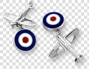 Nicole Barr Designs Sterling Silver Spitfire Plane   Cufflink  HD Png Download