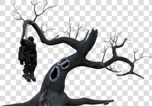 Spooky Tree With Hanging Mech  HD Png Download