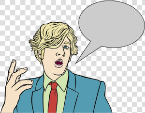 Blond Man With Speech Bubble   Cartoon With Speech Bubble  HD Png Download