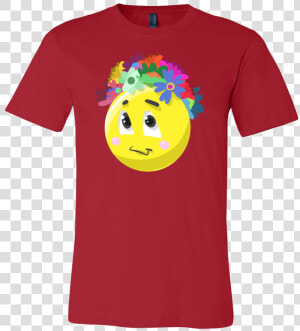 Emoji Flower Cute Face Emojis Flowery Crown T Shirt   T shirt  HD Png Download